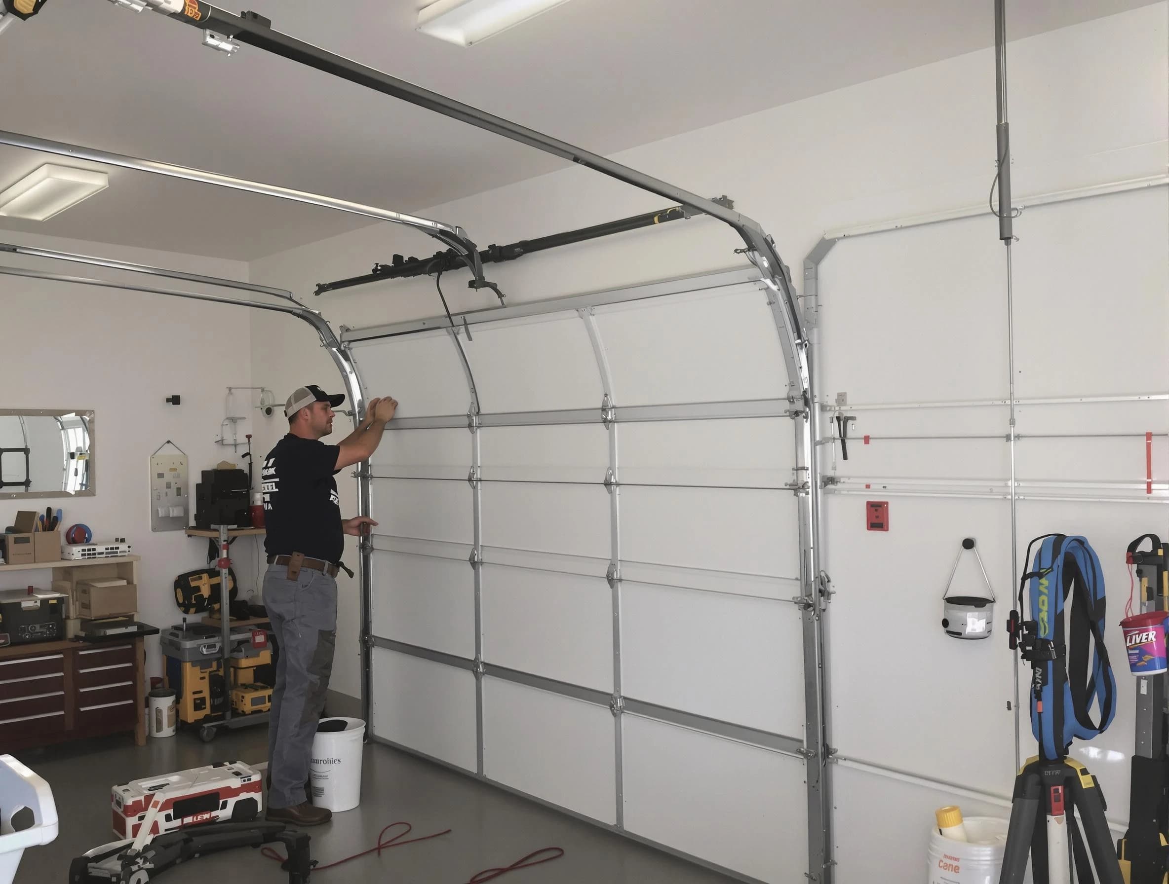 Fort Lupton Garage Door Repair team installing new garage door in Fort Lupton